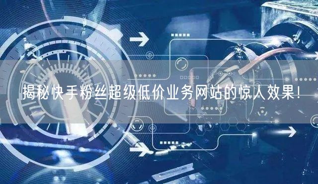 揭秘快手粉丝超级低价业务网站的惊人效果！