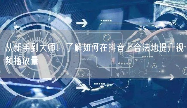 从新手到大师！了解如何在抖音上合法地提升视频播放量